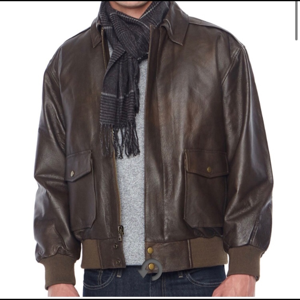 Leather Nappa Aviator Jacket sz L